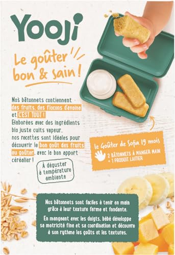 Yooji Bâtonnets Mangue Banane Avoine Bio 15 goûters DME