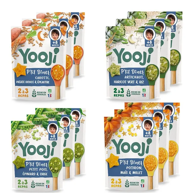 Yooji P'tit Dîner purée bébé 8 mois étoile 12x300g légumes