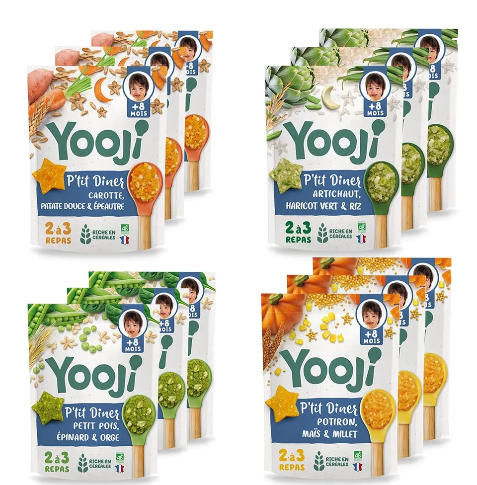 Yooji P'tit Dîner purée bébé 8 mois étoile 12x300g légumes