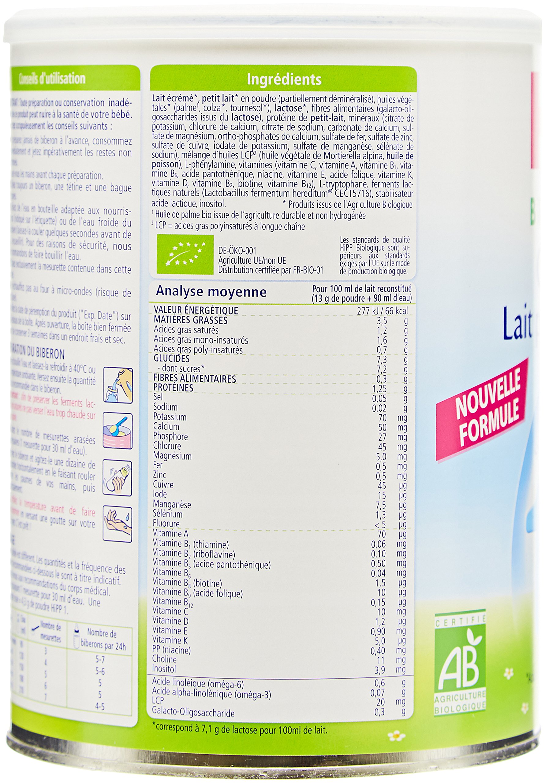 HiPP Biologique 1 Combiotic lait 1er âge 0-6 mois 6x900g bio