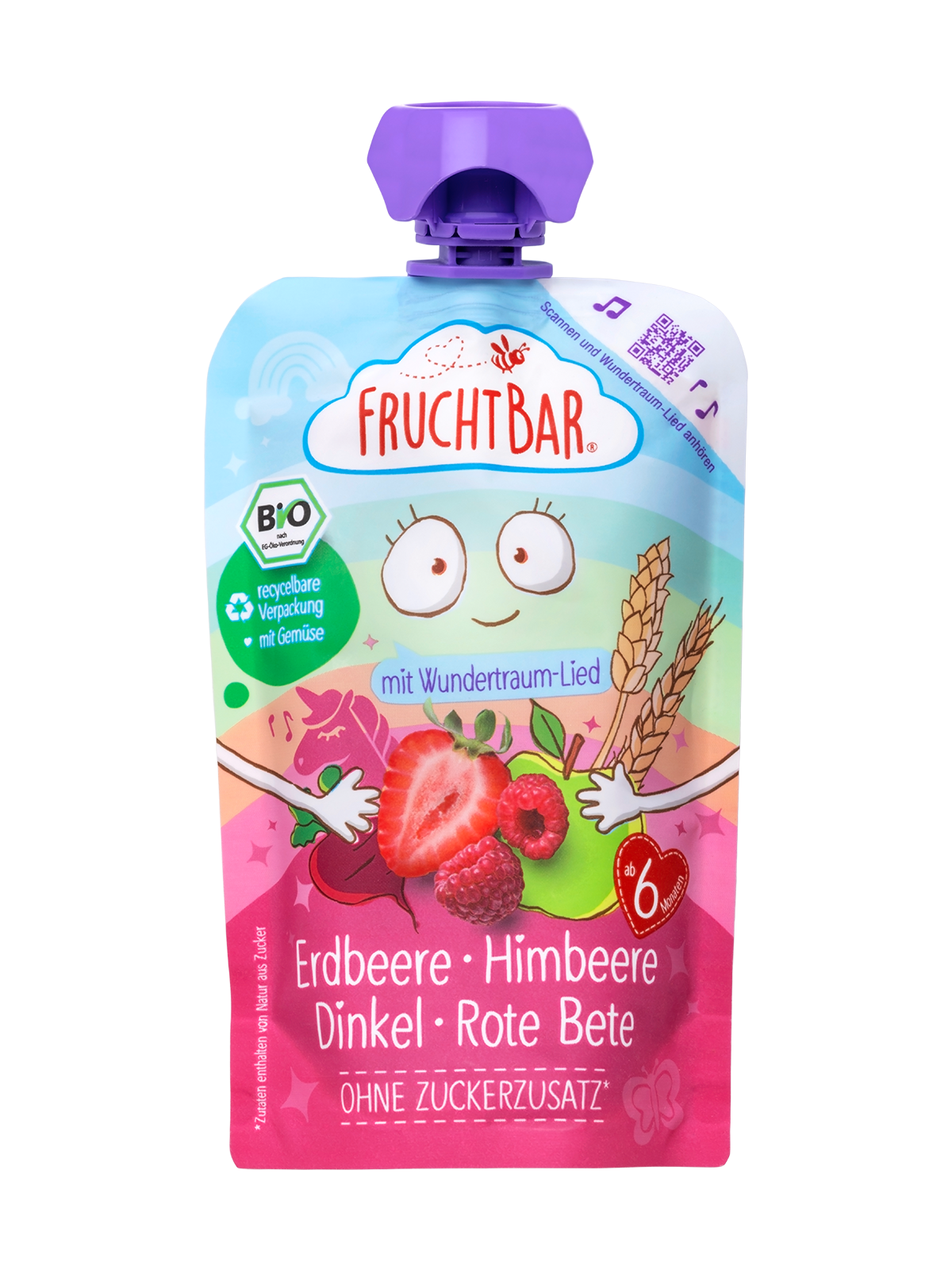 FruchtBar Bio Quetschies gourde fraise framboise épeautre