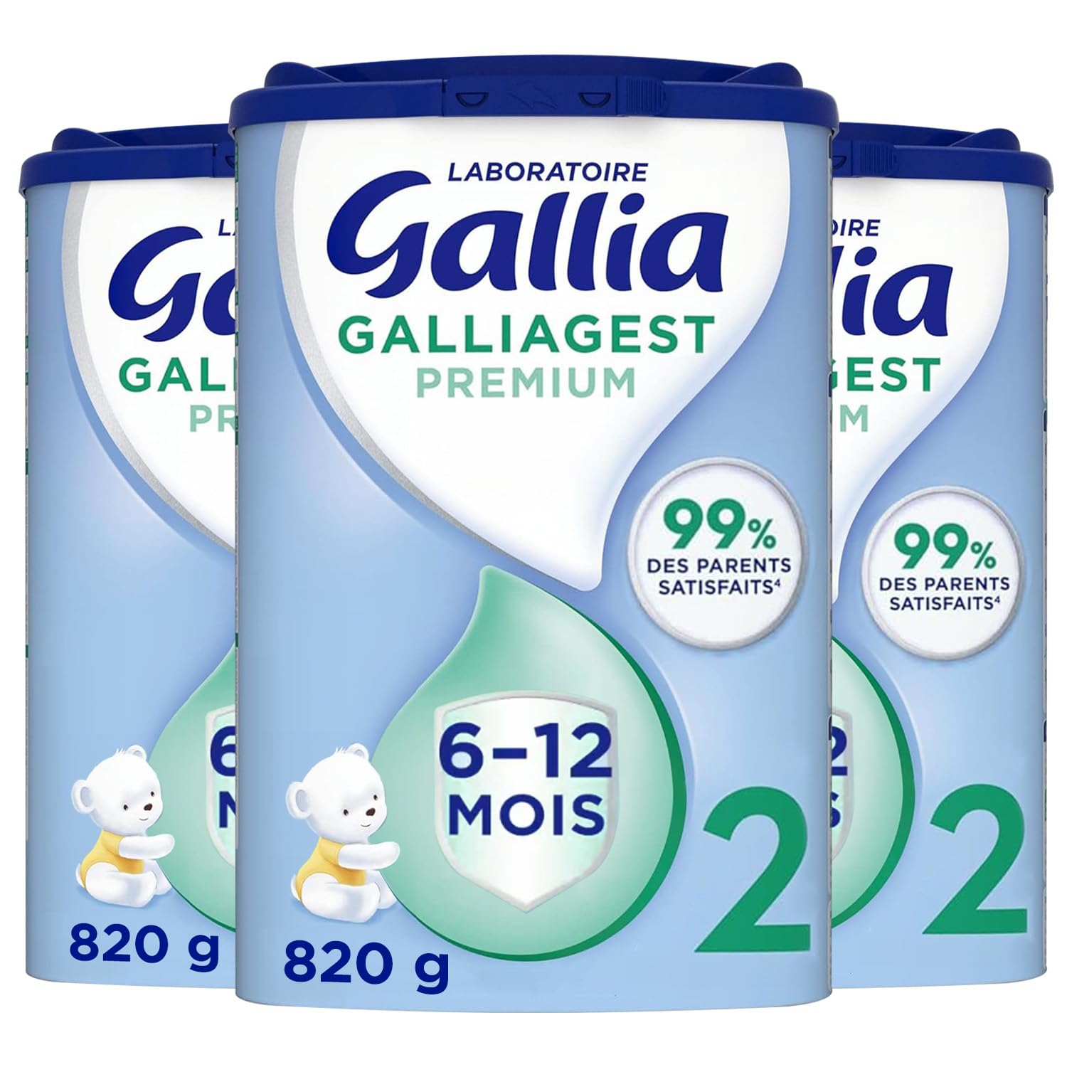 Gallia Galliagest Premium 2 lait poudre 6-12 mois 3x820g fer