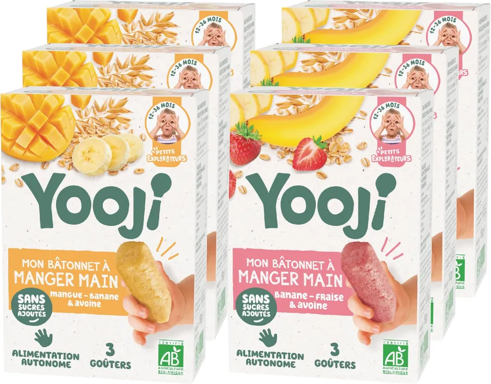 Yooji Bâtonnets goûter bio fraise mangue sans sucres ajoutés 18