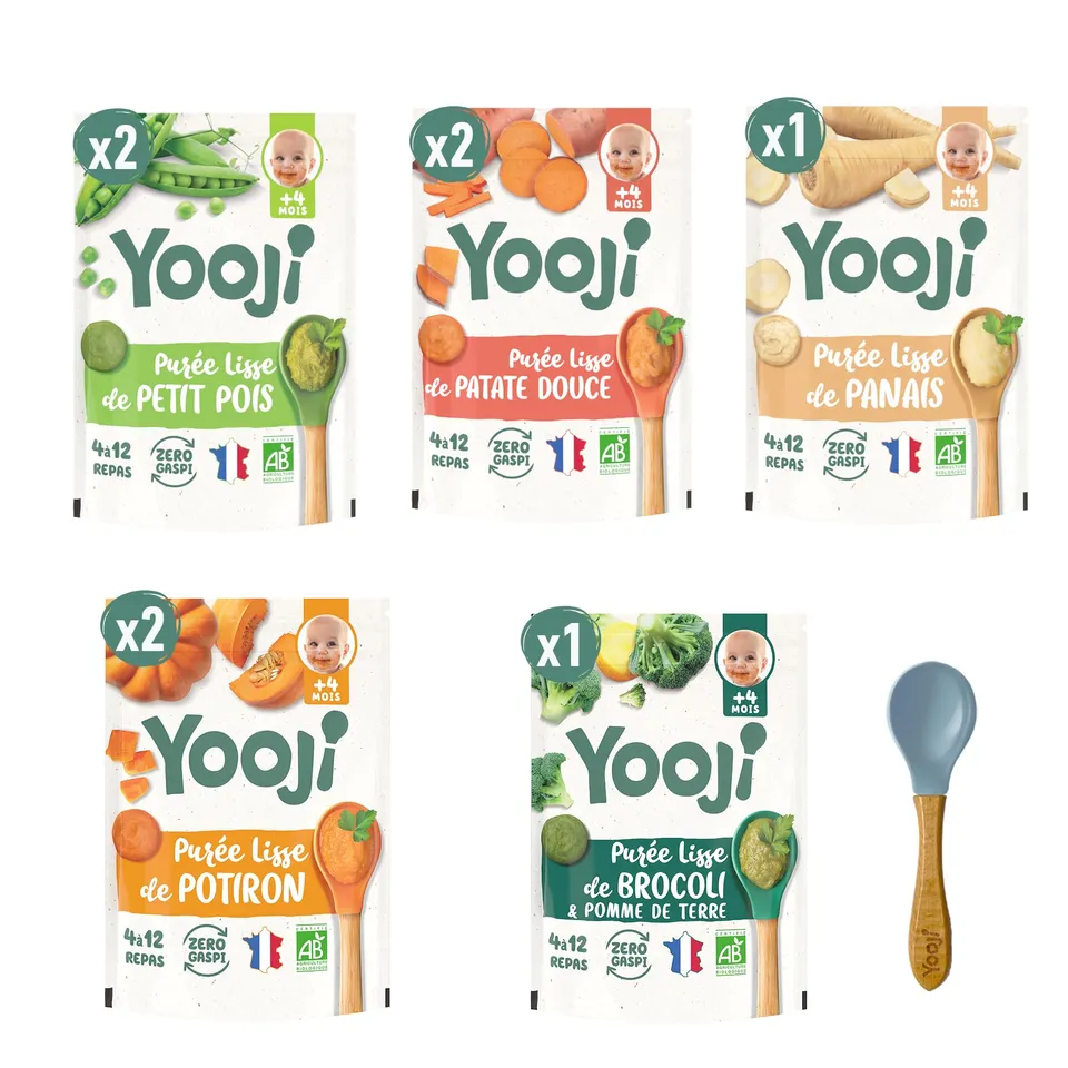 Yooji Purée lisse légumes bio bébé 32 repas surgelés