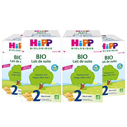 HiPP Laits de suite Lait 2 Bio 700g lot de 4 dès 6 mois