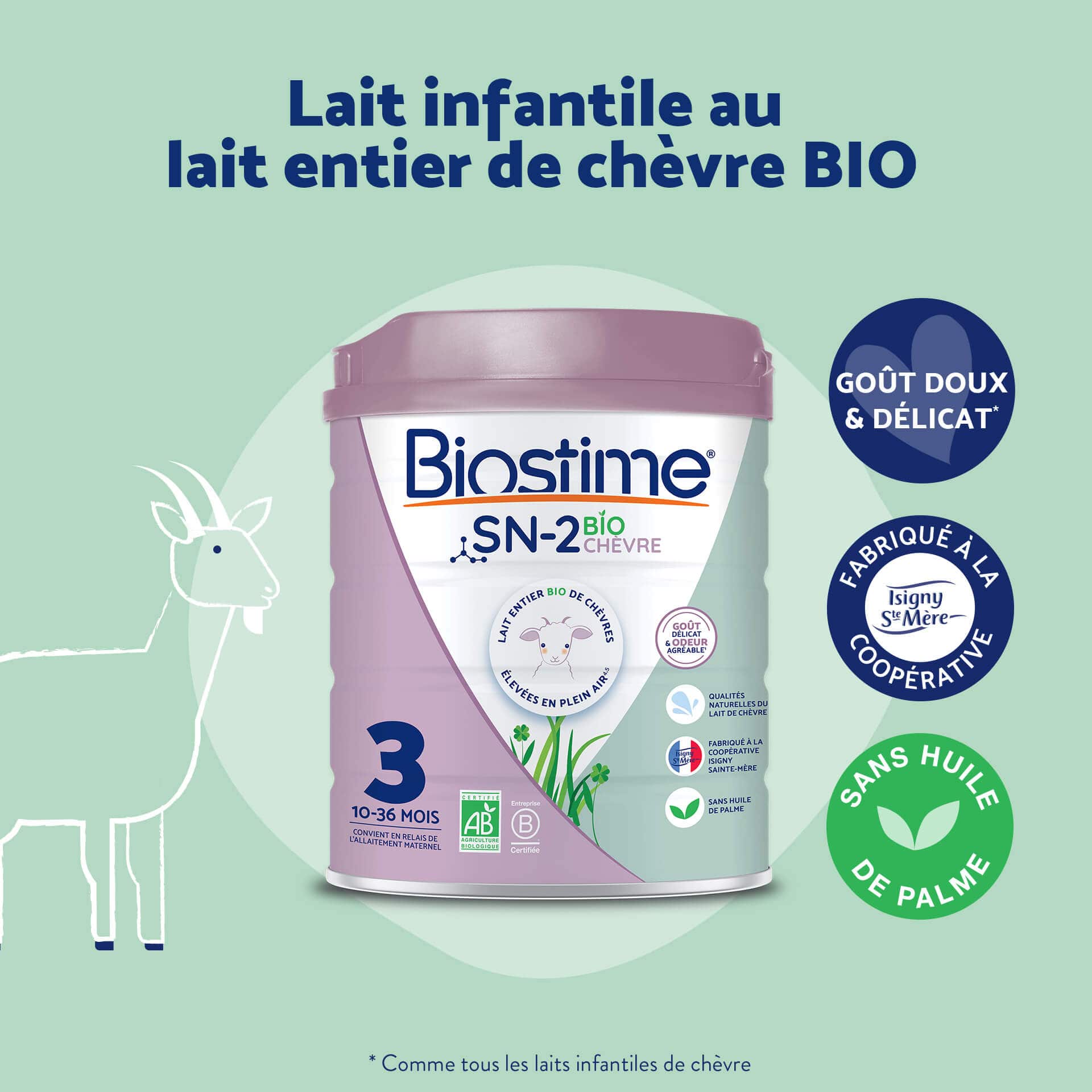 Biostime SN-2 Bio Chèvre Lait 3ème Âge bio 1 boîte