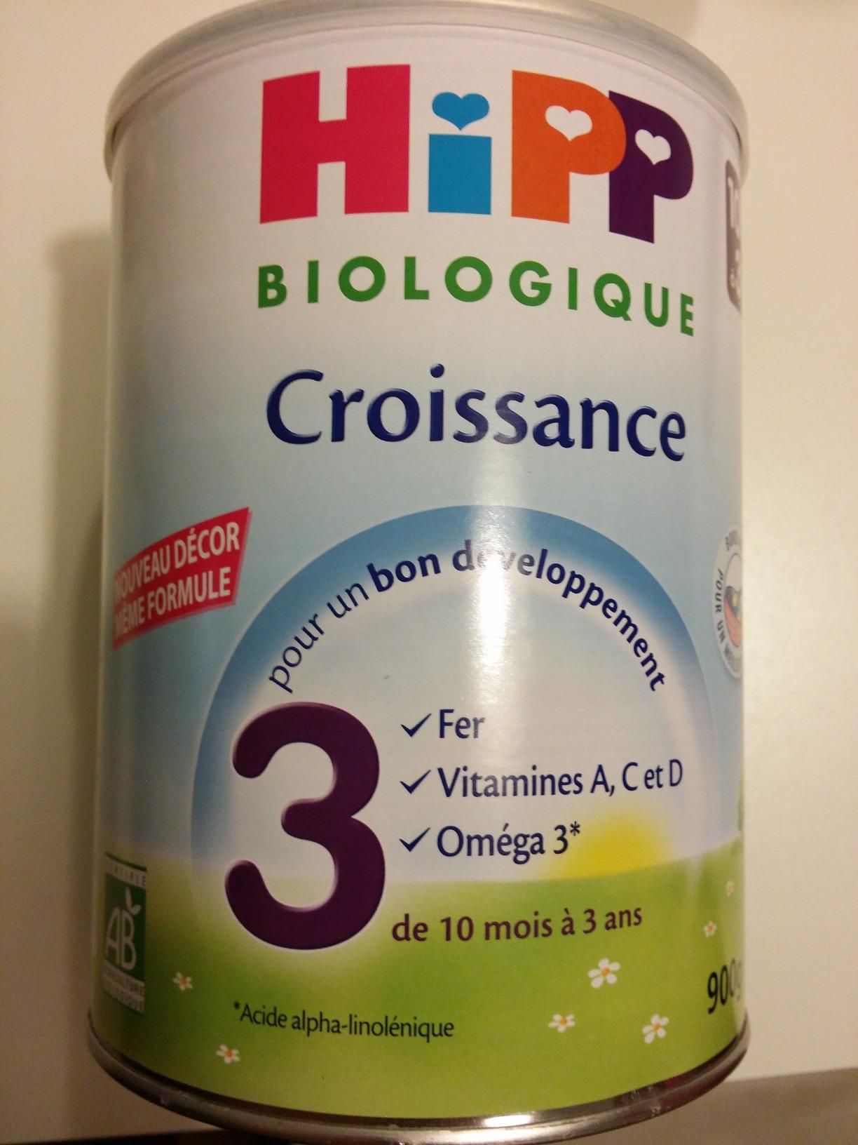 HiPP Combiotic 3 lait croissance 10 mois 3x900g bio nature