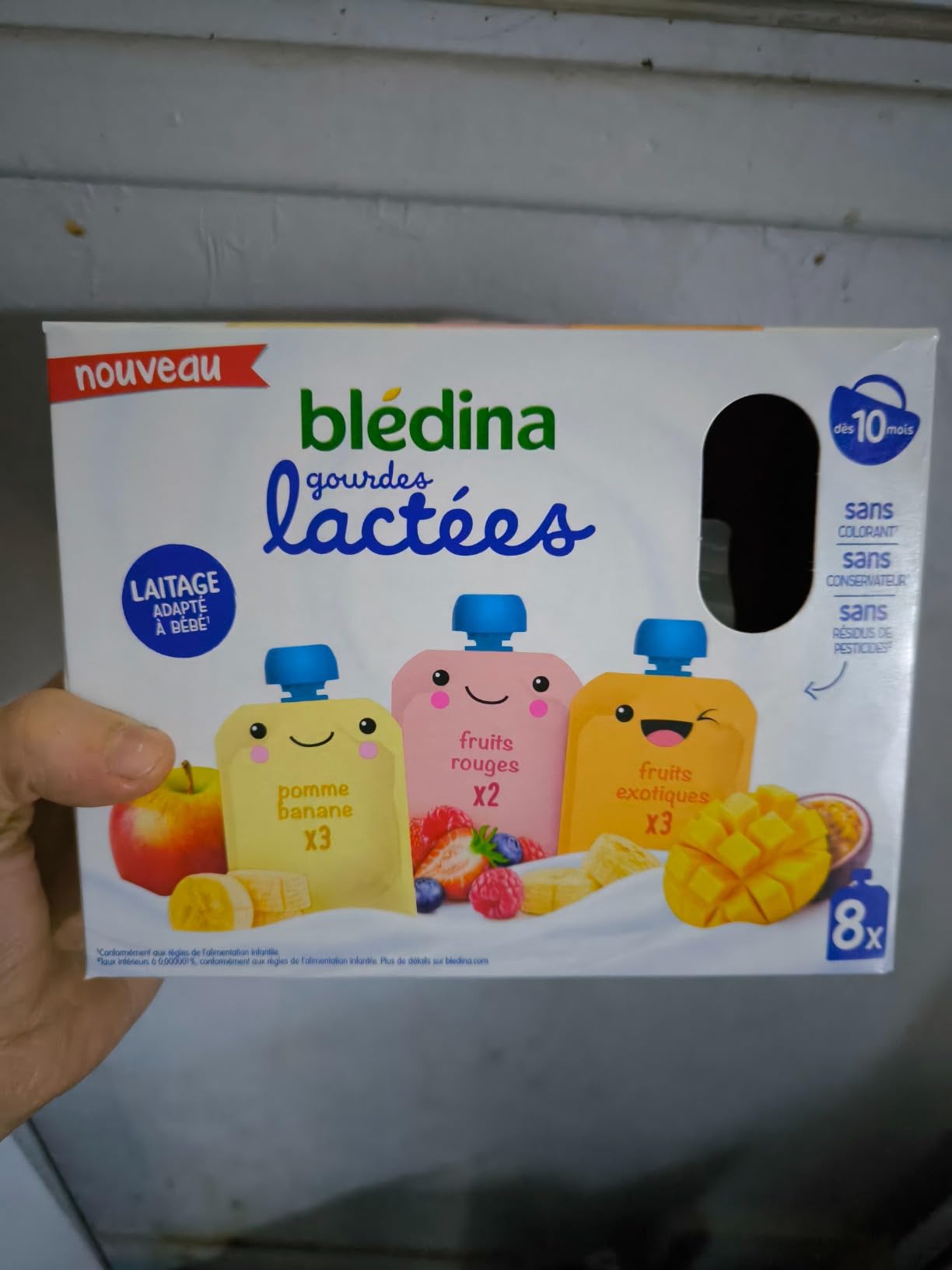 Blédina Blédine Fruits gourdes lactées 10 mois 32x85g 4 parfums