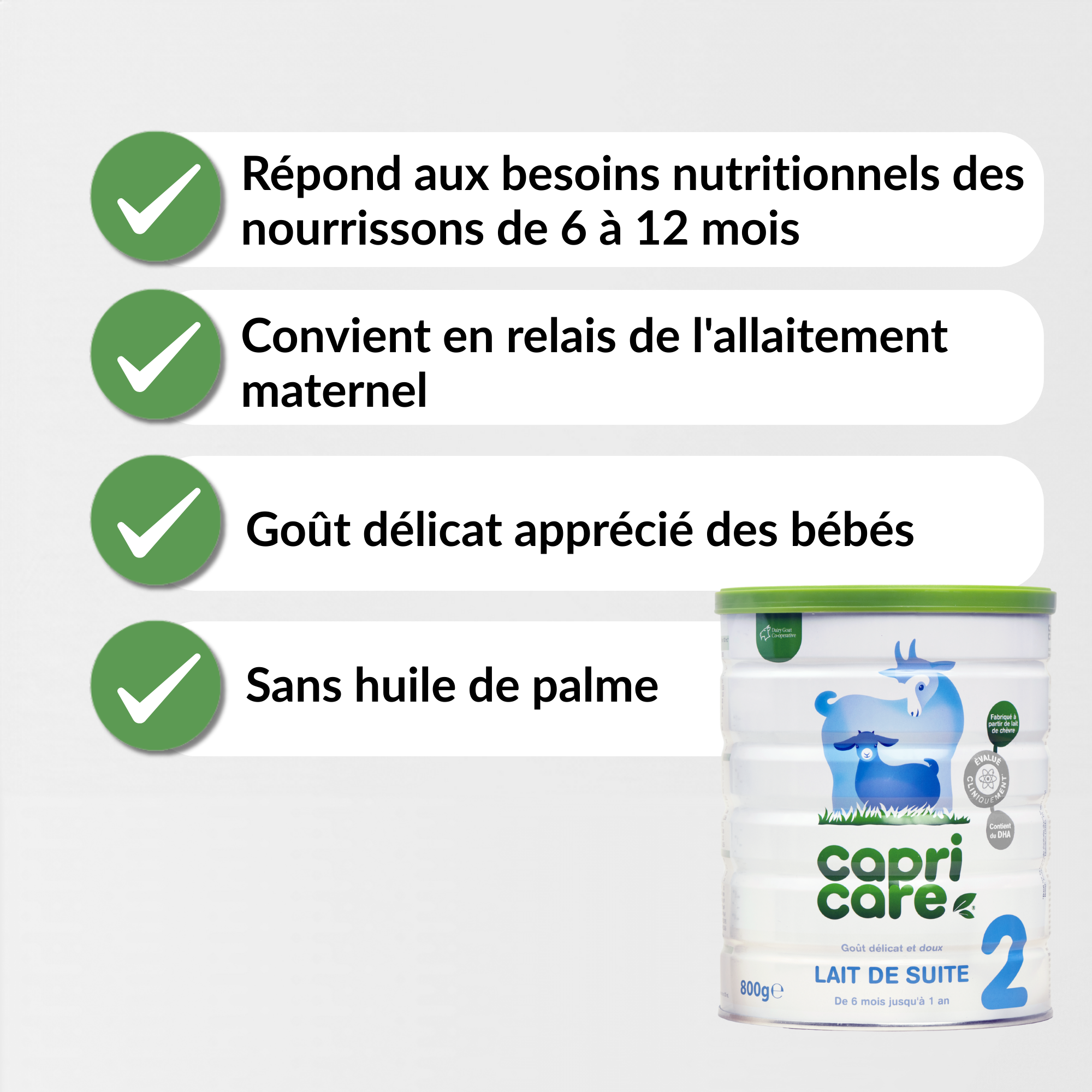 Capricare 2ème âge lait de suite chèvre 800 g 6-12 mois